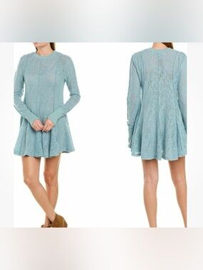 NWT Free People Coffee in the Morning Tunic Dress - Astral Sea - Medium